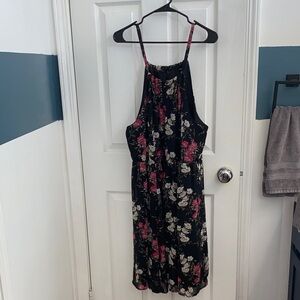 Torrid Black Floral Midi Dress